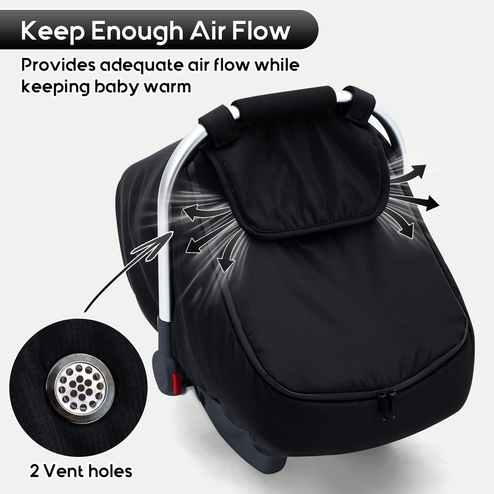 THE KENKYO Winter Baby Car Seat Cover privacy flip for discreet car rides