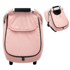 THE KENKYO winter car seat cover outer shell blocks wind and snow for cozy rides.