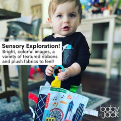 The Learning Lovey soft-double-stitched seams ensure durable, safe play for babies.