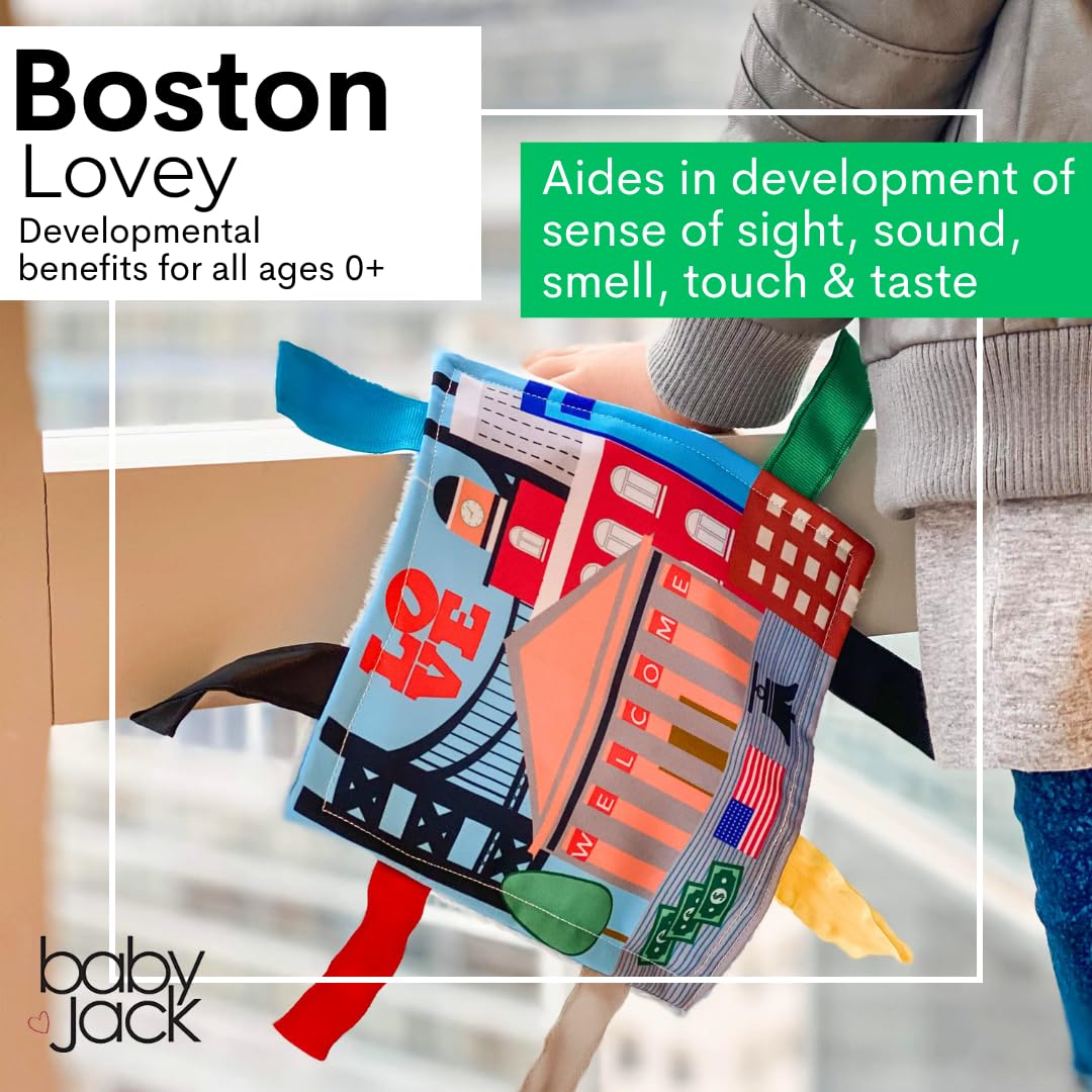 The Learning Lovey crinkle ribbon detail ensures safe, snag-free play.
