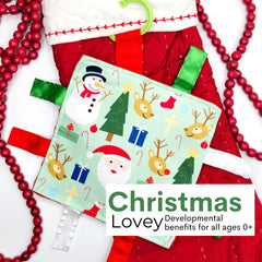 The Learning Lovey Baby Jack Co textured crinkle variety enhances tactile exploration and comfort