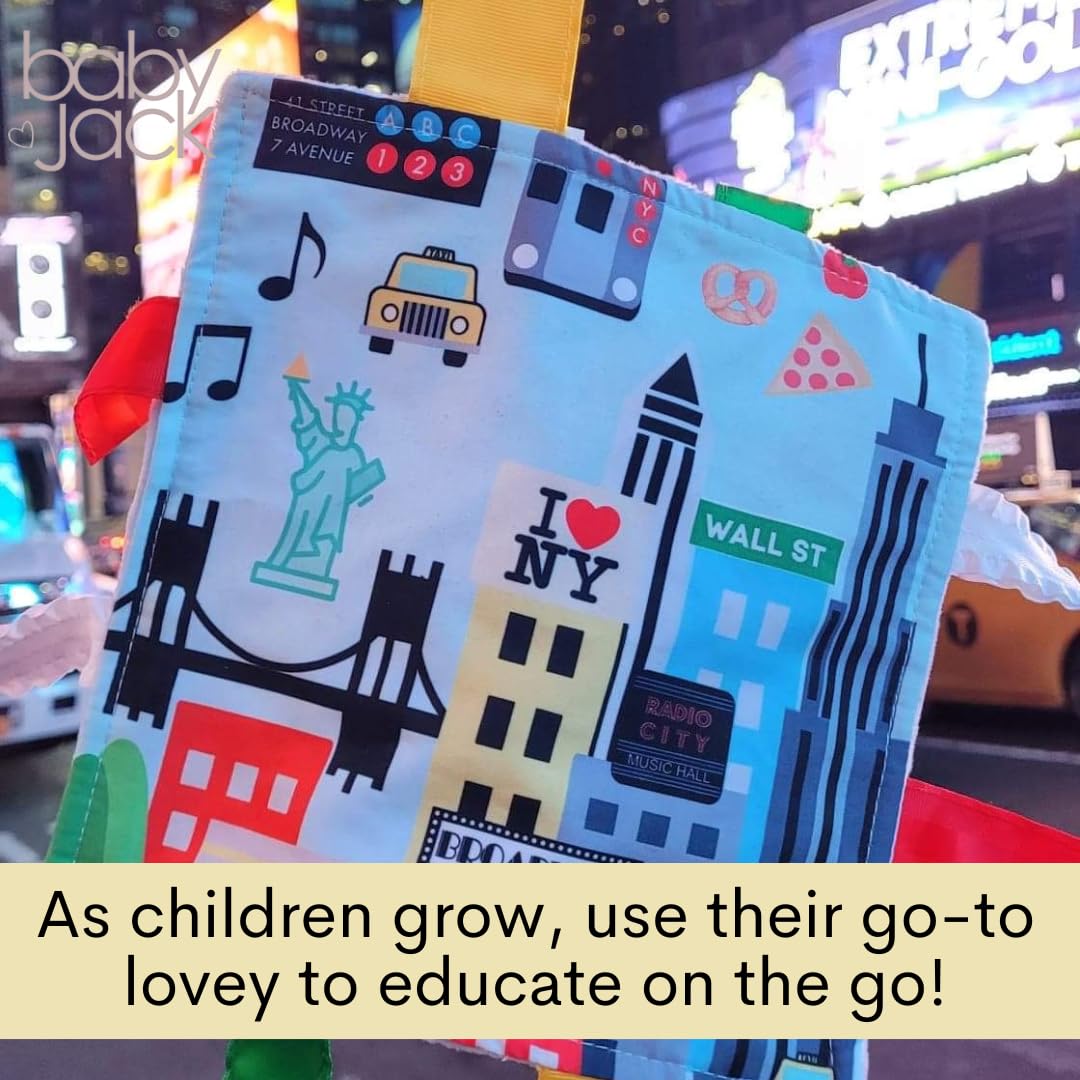 The Learning Lovey stroller clip attachment makes on-the-go learning easy.