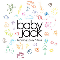 The Learning Lovey toy link clip closeup demonstrates easy stroller or car-seat access.