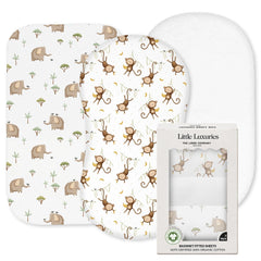 The Linen Company New York 3-pack bassinet sheets soft and breathable.