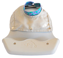The Little Monkey Company Freddie Bib full-coverage design shields clothes from dribbles.