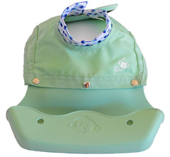 The Little Monkey Company silicone bib showcases ultra-soft neck protection for comfortable wear