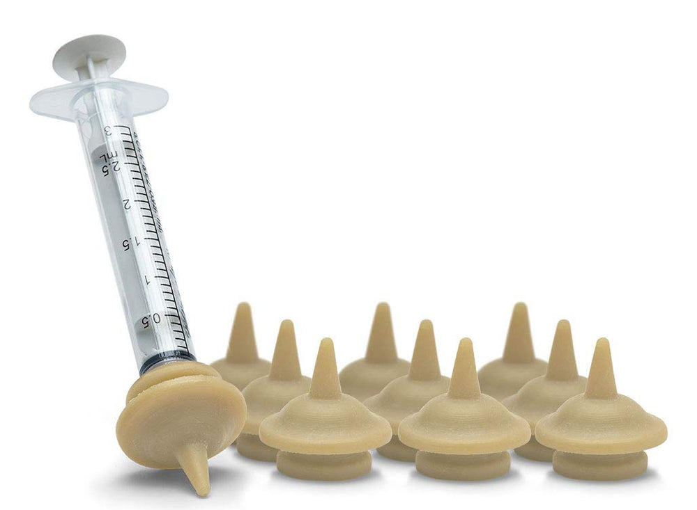 The Miracle Nipple mini-syringe-included for gentle newborn feeding support.