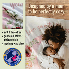 The Modern Child milestone blanket soft fleece closeup showing plush comfort for newborn photos.