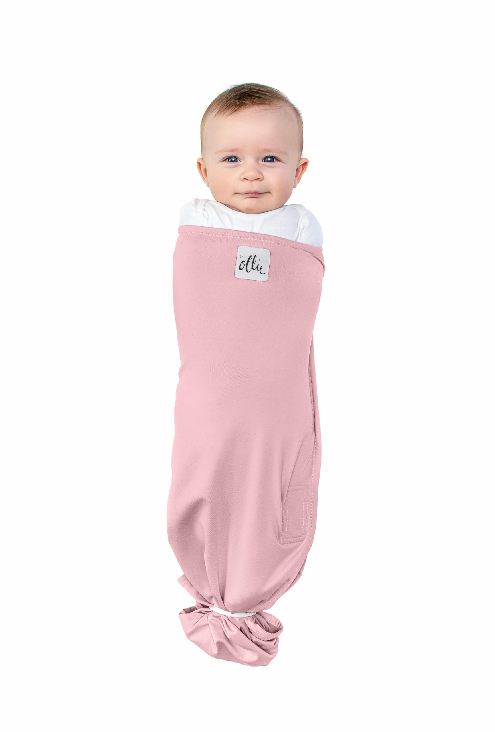 The Ollie Swaddle demonstrates arms-in and arms-out options for flexible positioning.