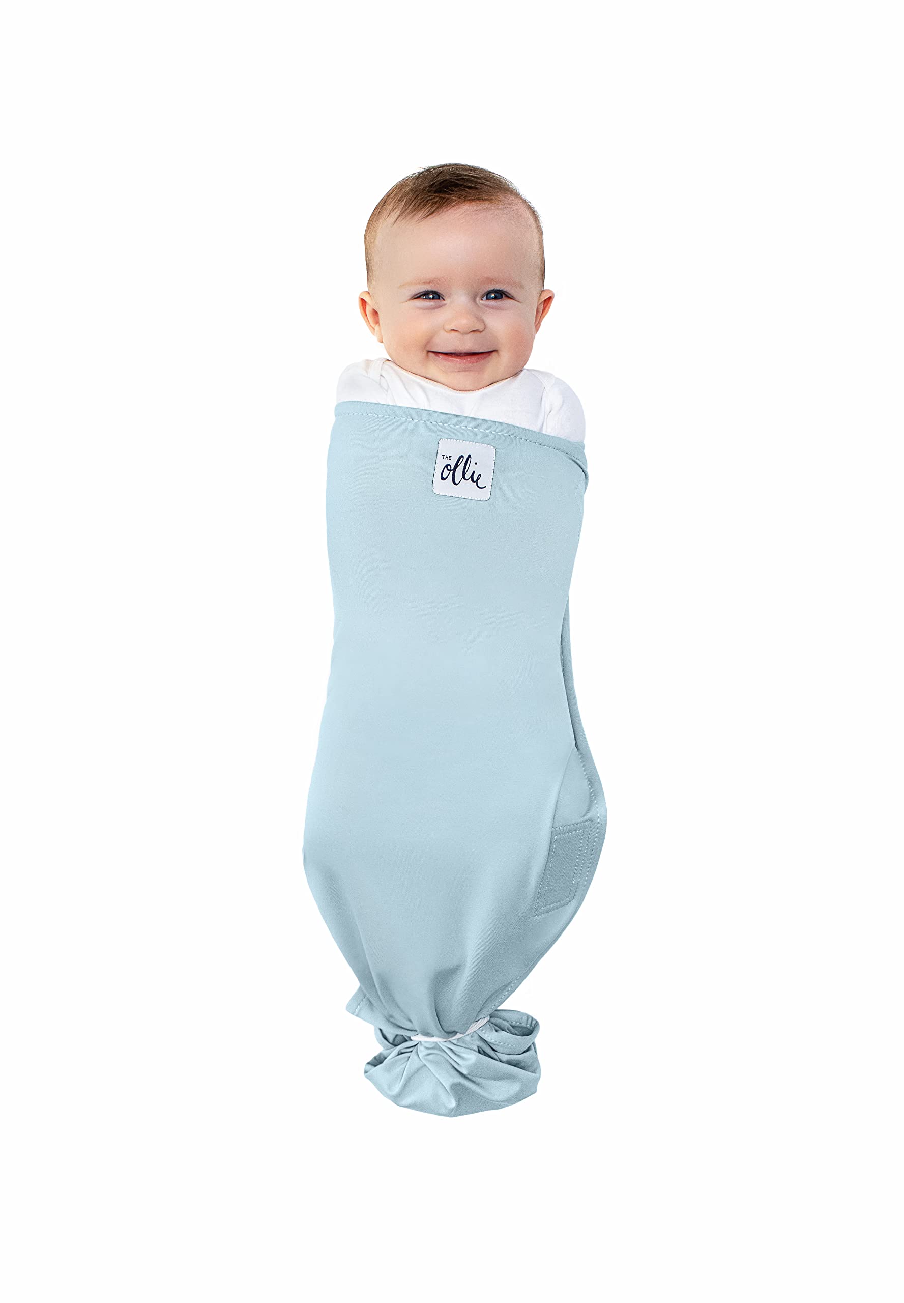 The Ollie Swaddle arms-out mode enables easy positioning.