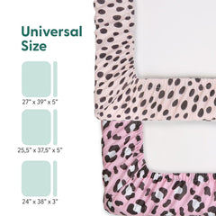 The Peanutshell 2-pack fitted sheets keep mini crib secure with snug elastic