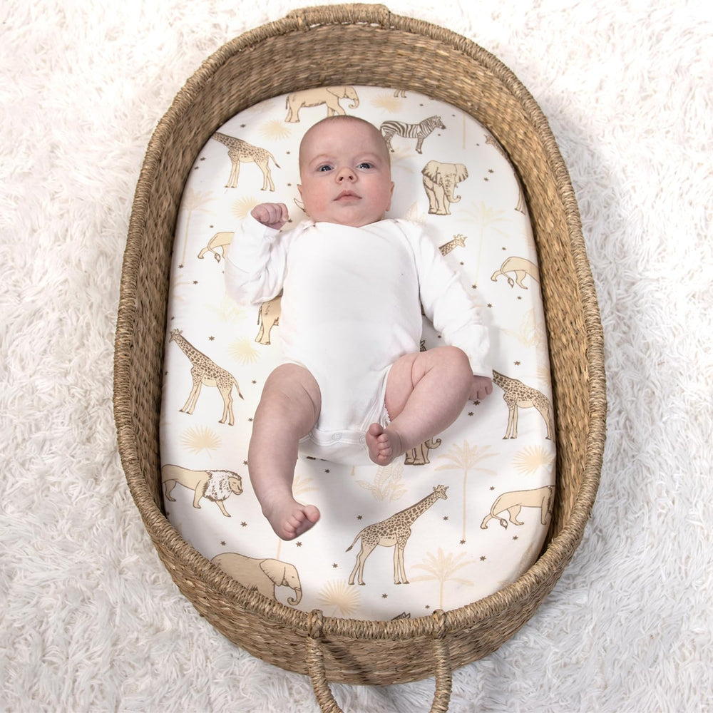 The Peanutshell 4-pack bassinet sheets for convenient changes and rotation.