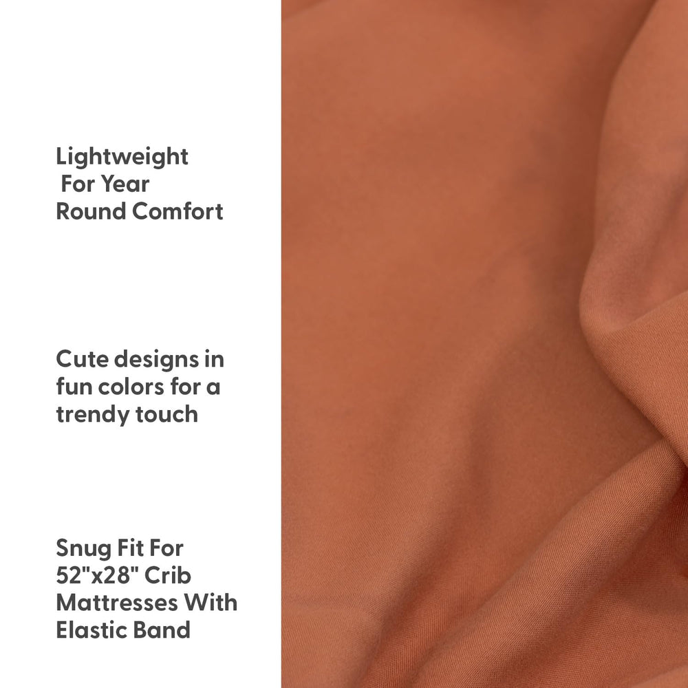 The Peanutshell tawny-brown sheet delivers warm, breathable comfort for crib nights.