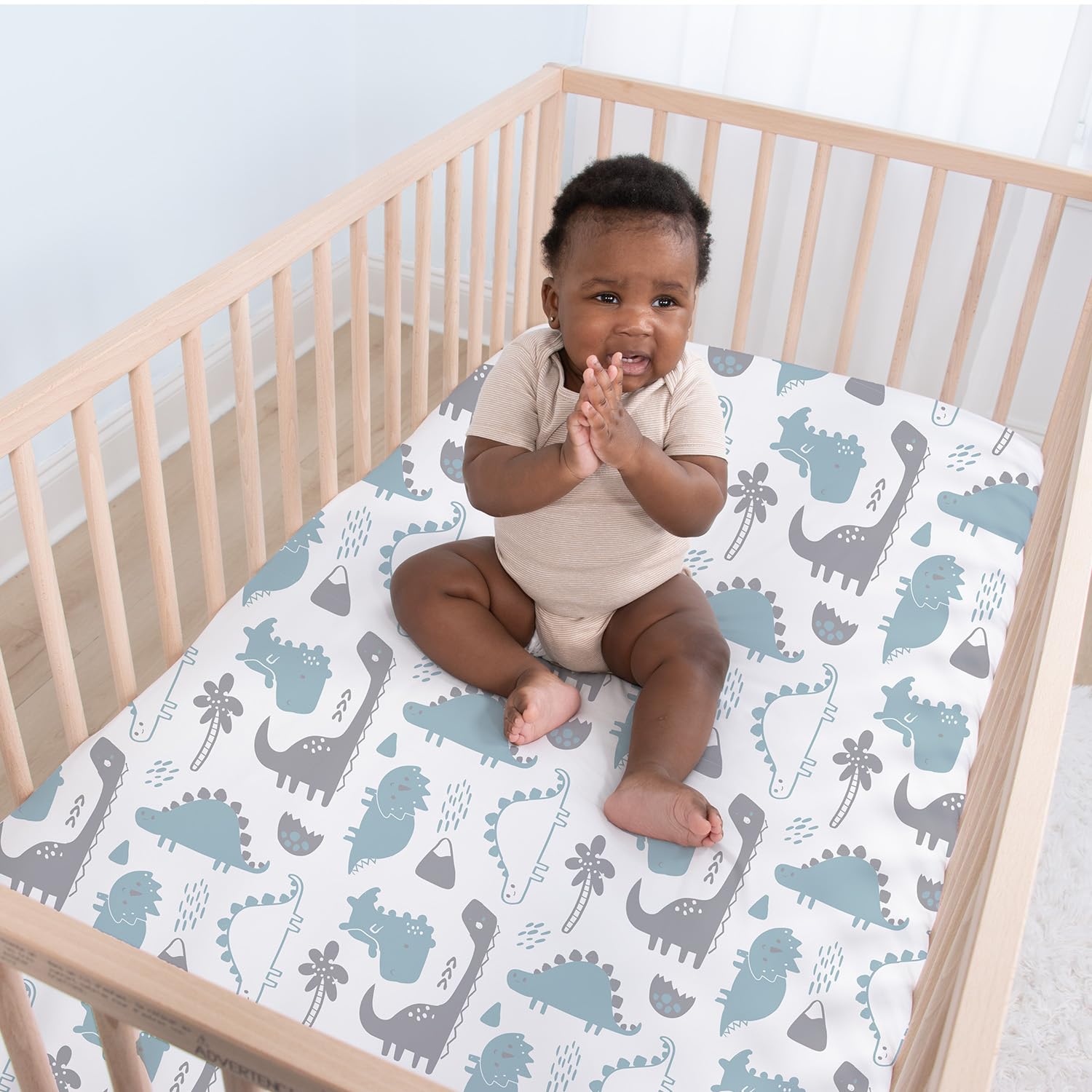 The Peanutshell 52x28 crib sheet fits securely on standard mattresses