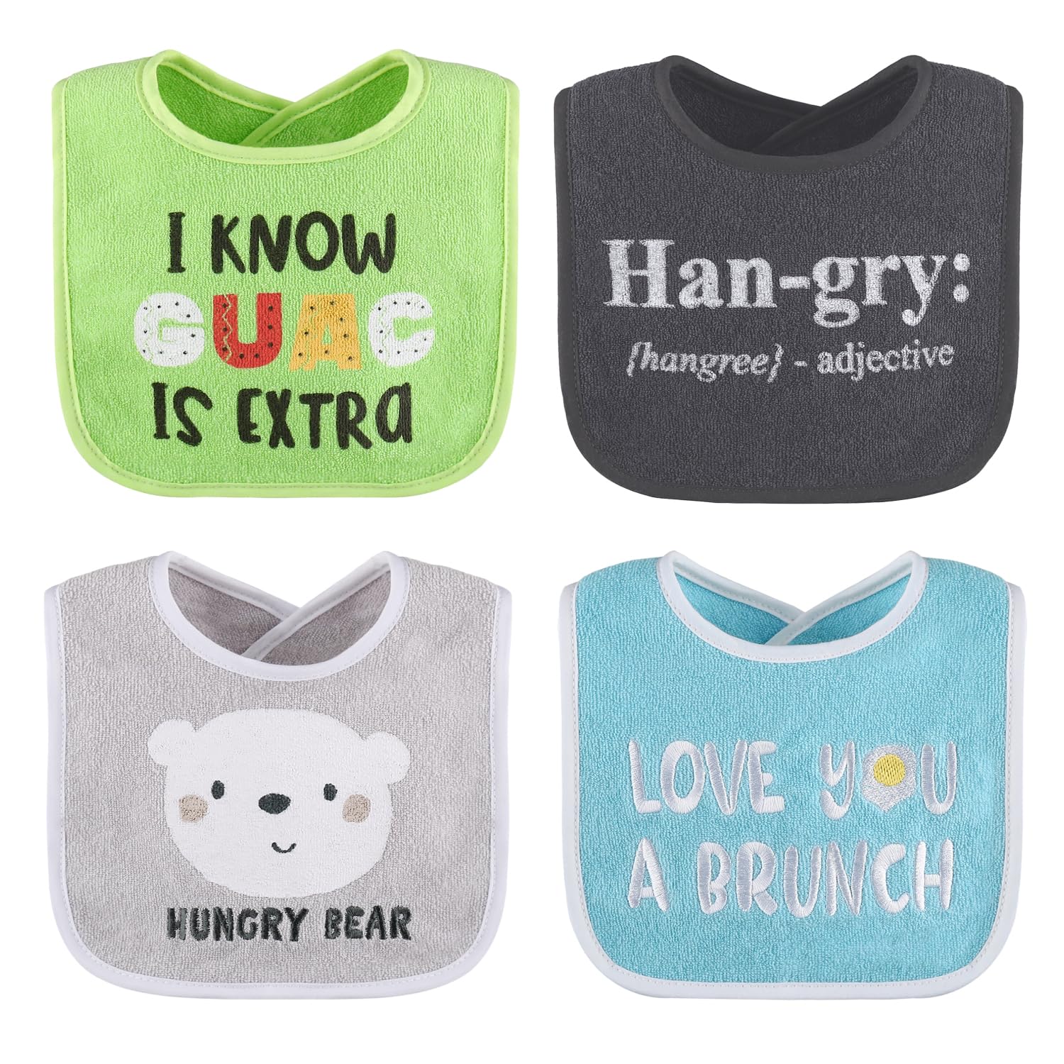 The Peanutshell bibs set 8 durable everyday wear stands up to frequent machine washing.
