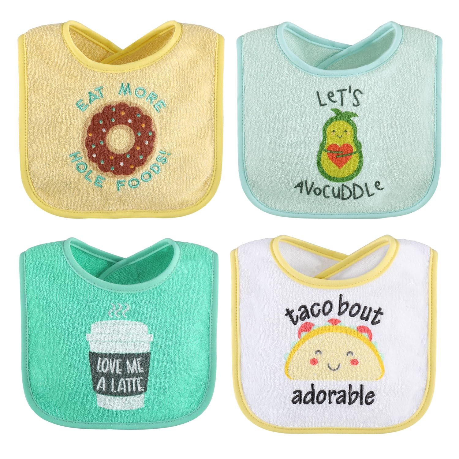The Peanutshell bibs set 8 gift ready packaging makes a thoughtful baby shower option.