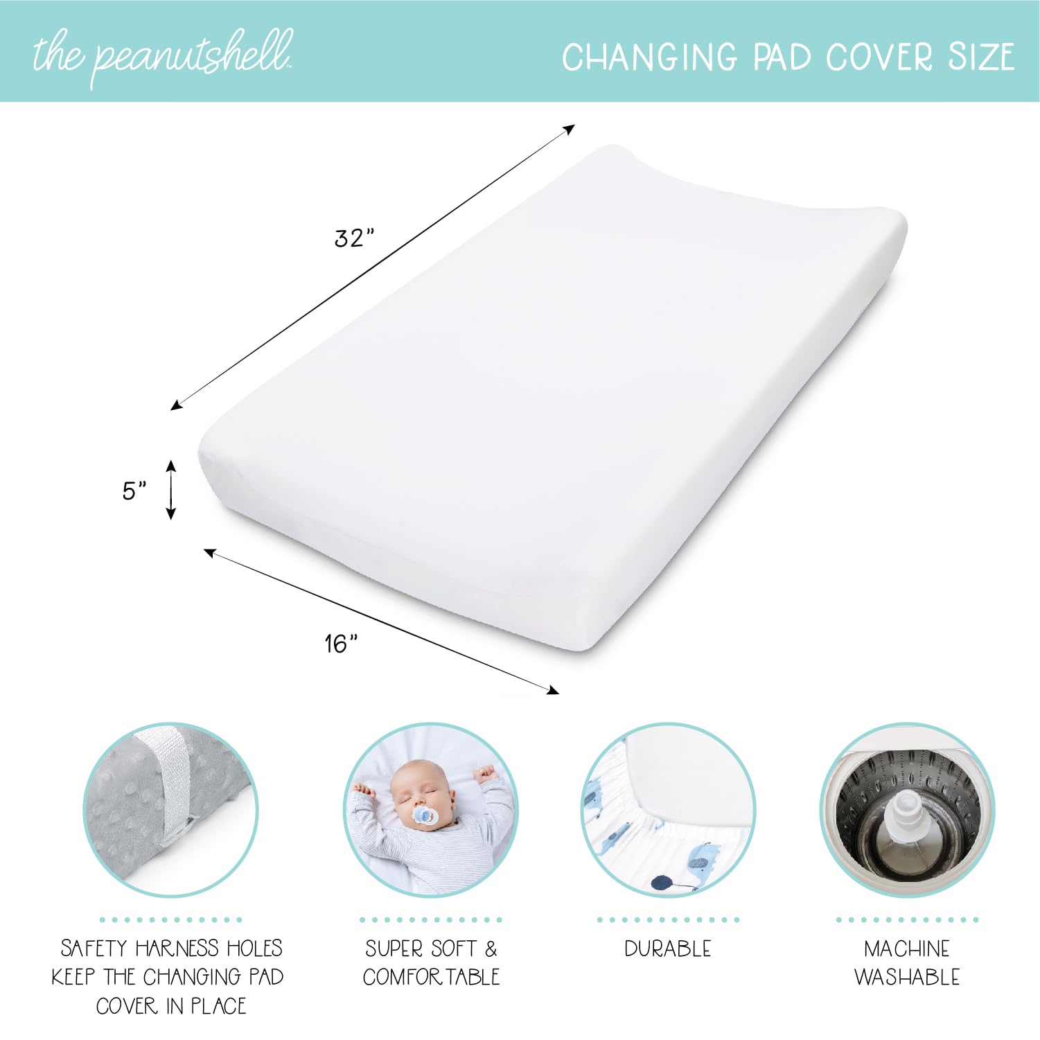 The Peanutshell boho rainbow changing pad cover adds stylish nursery decor