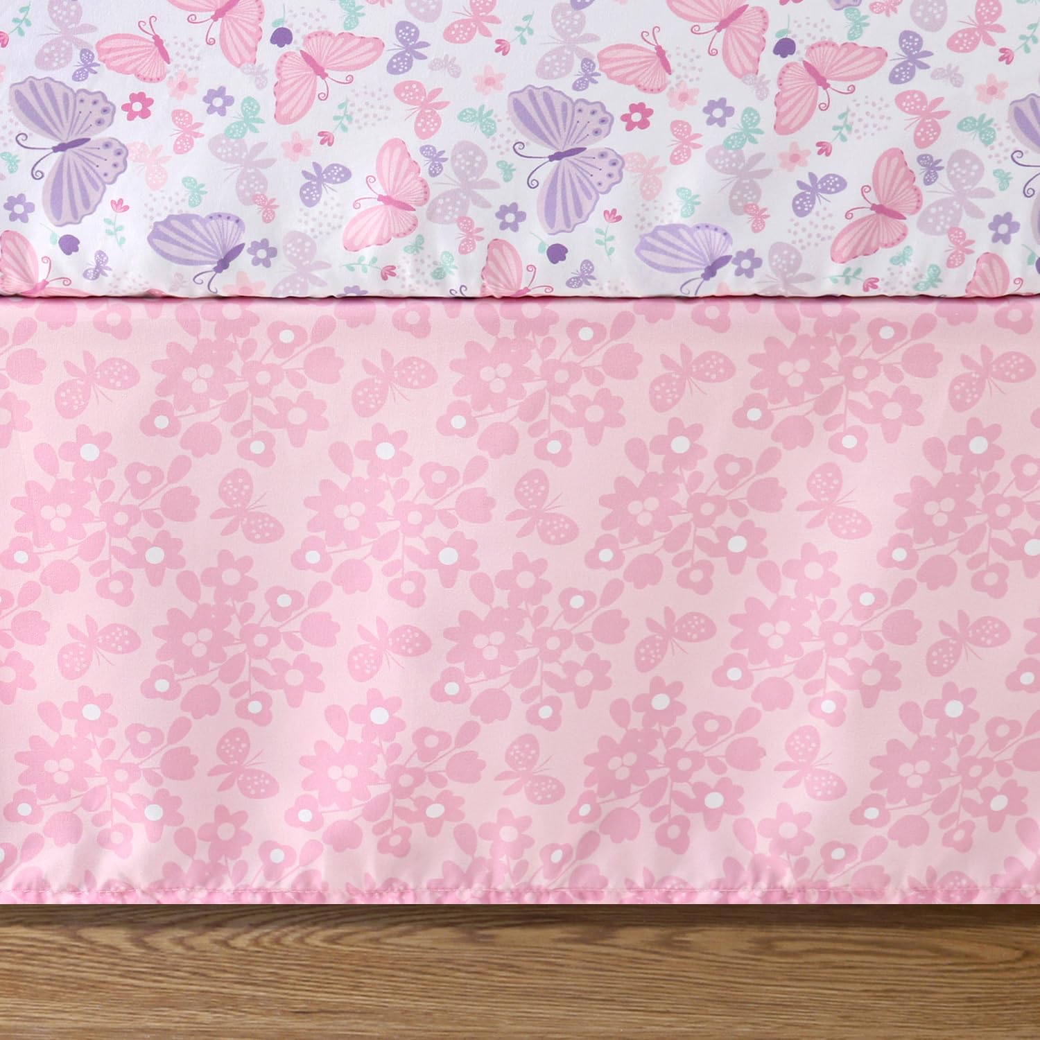 The Peanutshell Butterfly Song closeup fabric highlights soft microfiber touch.