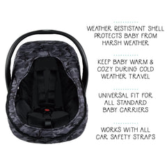 The Peanutshell car seat cover interior fleece adds cozy softness for infants