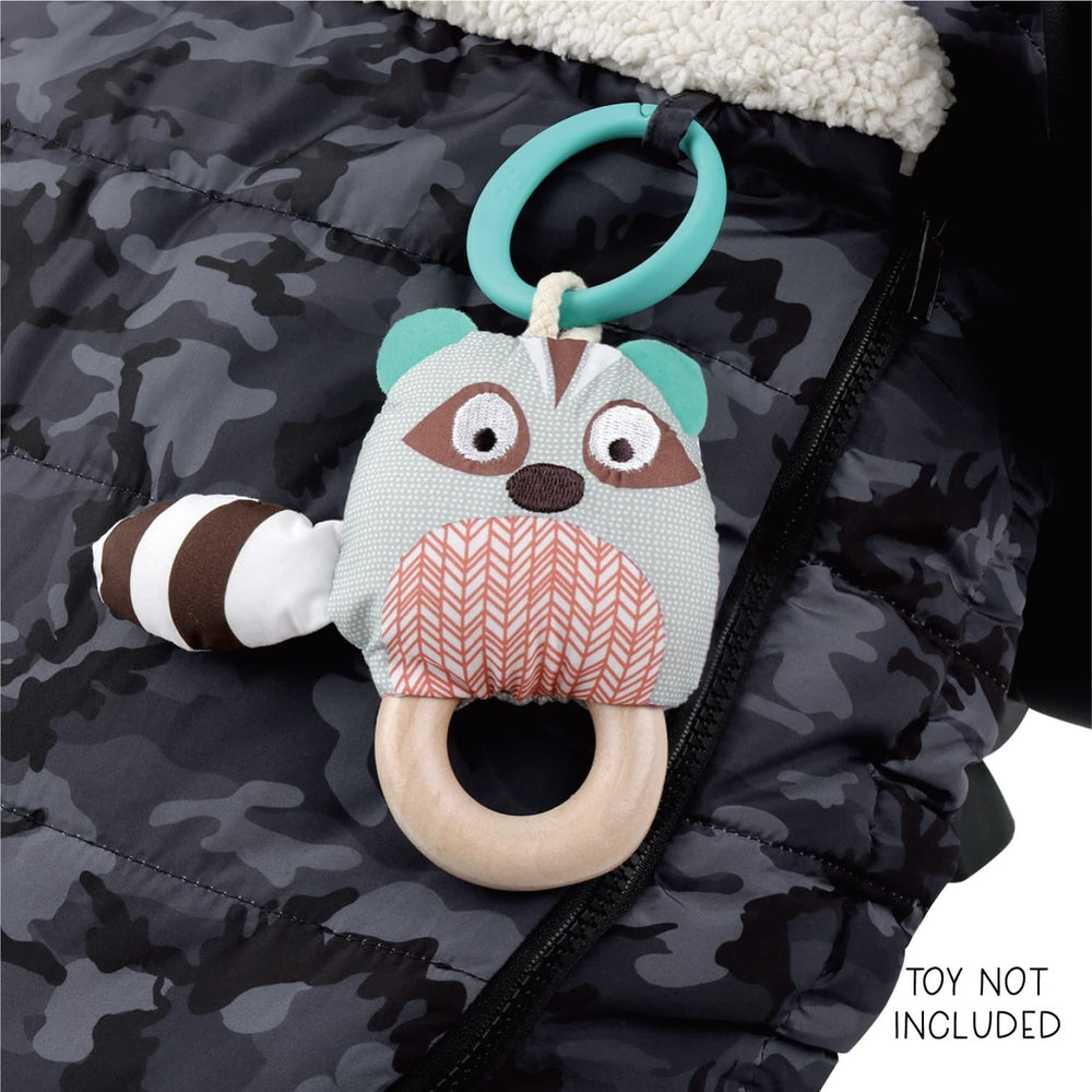 The Peanutshell car seat cover weather-resistant shell protects from wind and cold