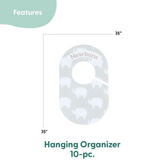 The Peanutshell closet dividers feature an elephant design for unisex nursery decor