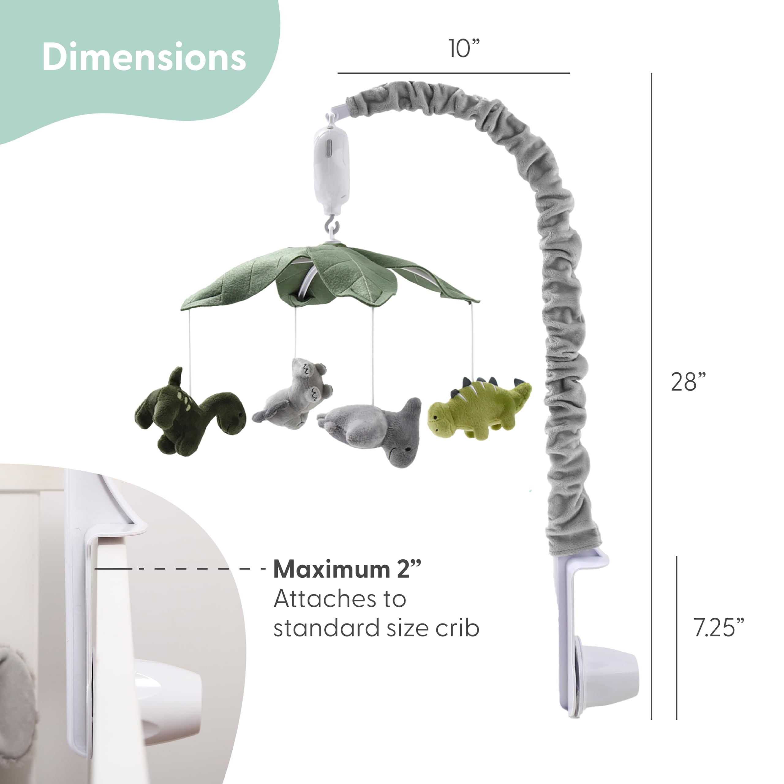 The Peanutshell crib mobile offers 12 lullabies for varied soothing sounds.