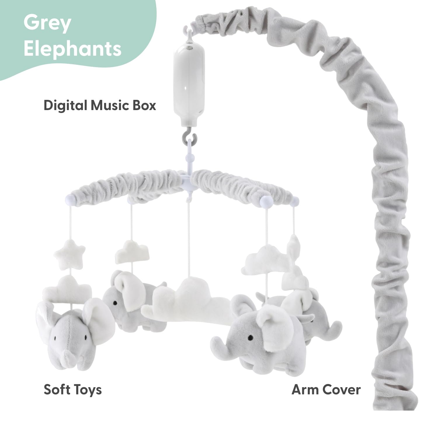 The Peanutshell crib mobile featuring clouds and stars for bedtime ambiance