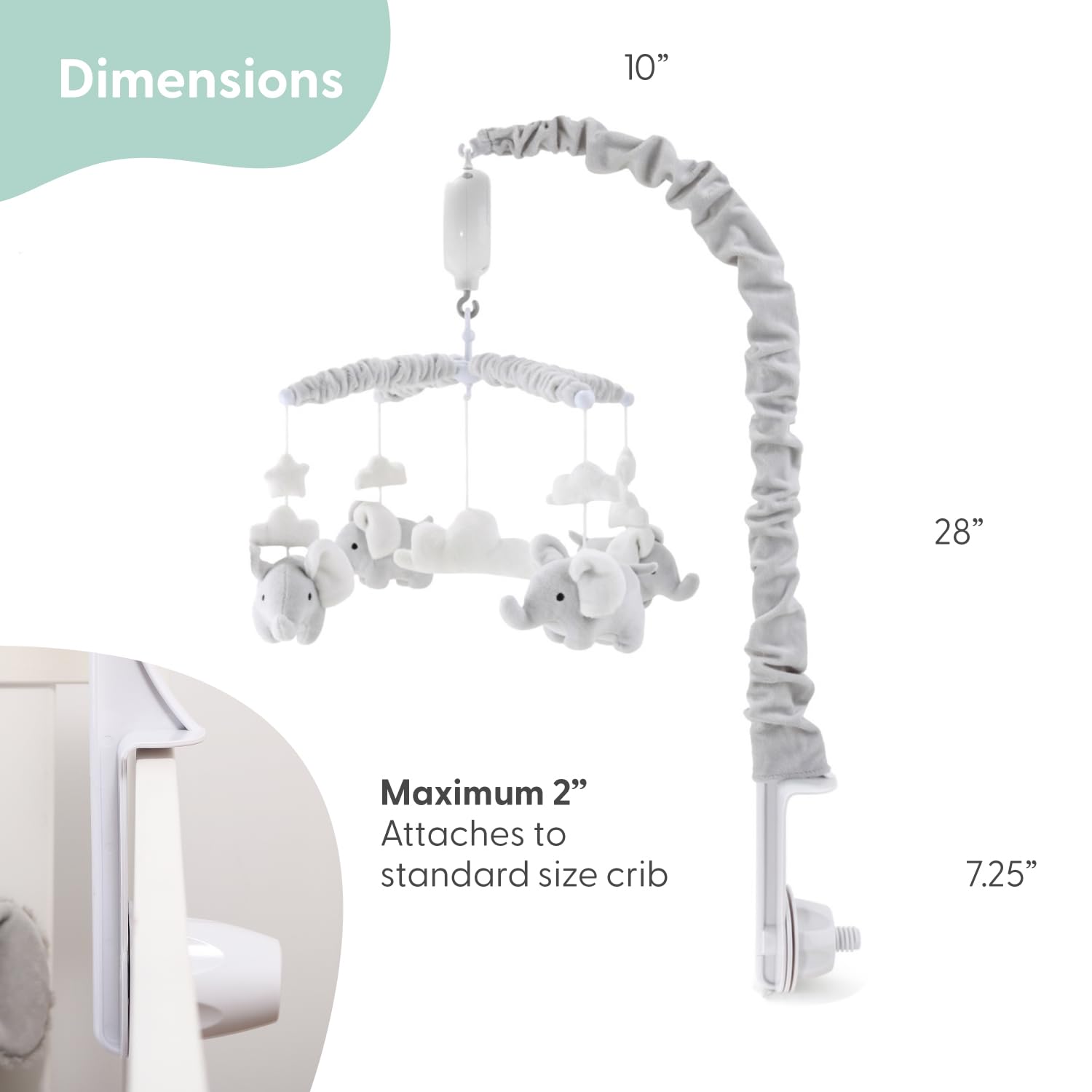 The Peanutshell crib mobile offers 12 lullabies for varied baby moods