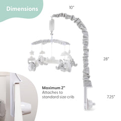 The Peanutshell crib mobile offers 12 lullabies for varied baby moods