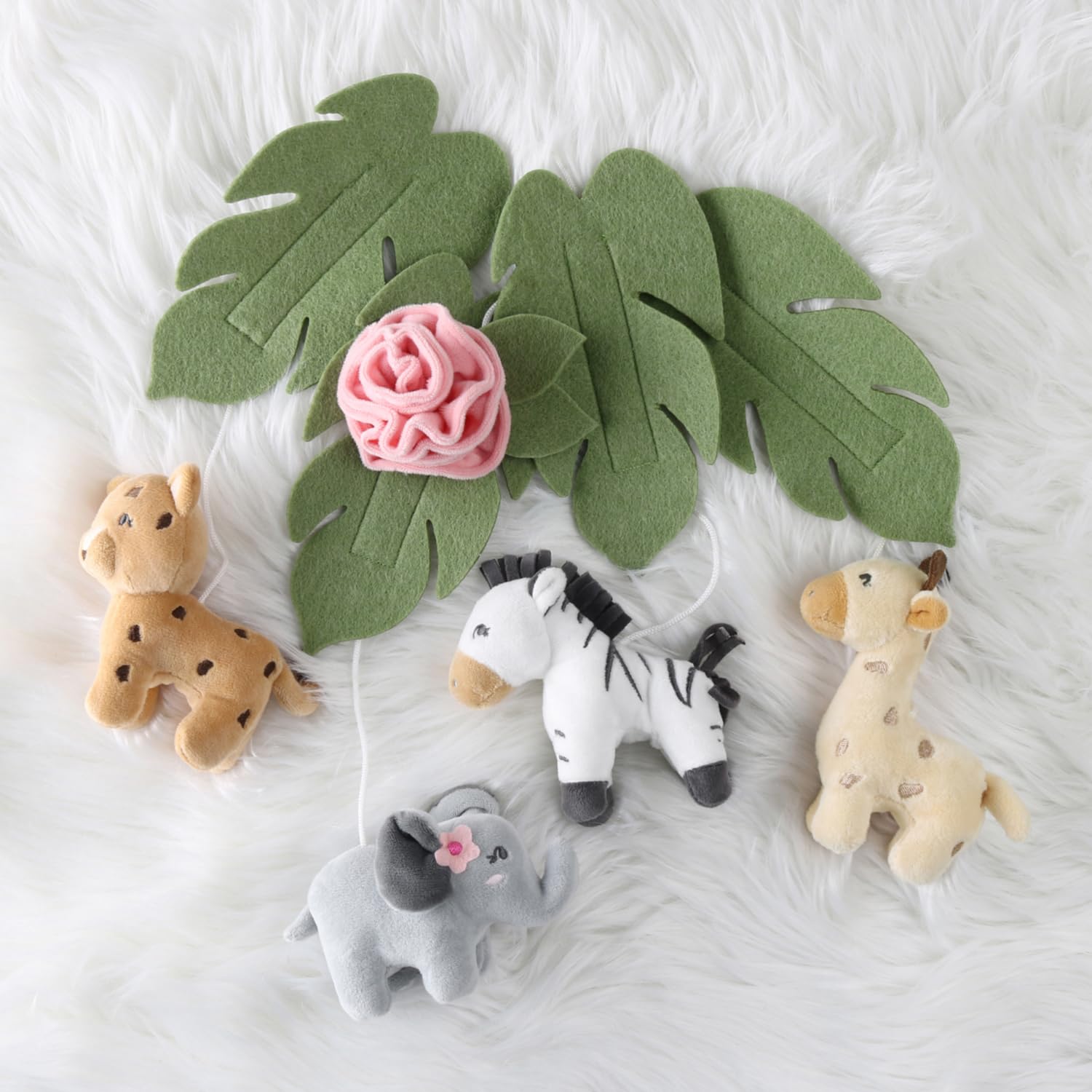 The Peanutshell nursery decor and dreamy theme brighten the room for easy visual stimulation.