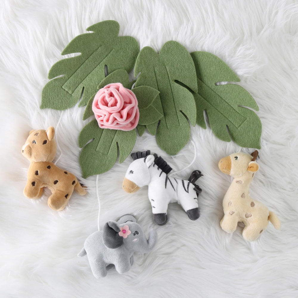 The Peanutshell nursery decor and dreamy theme brighten the room for easy visual stimulation.