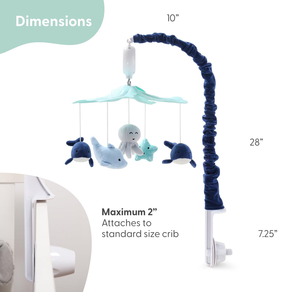 The Peanutshell crib mobile-octopus features bright shapes to engage baby and soothe.