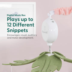 The Peanutshell crib mobile rotating motion shown in action for tranquil baby sleep.