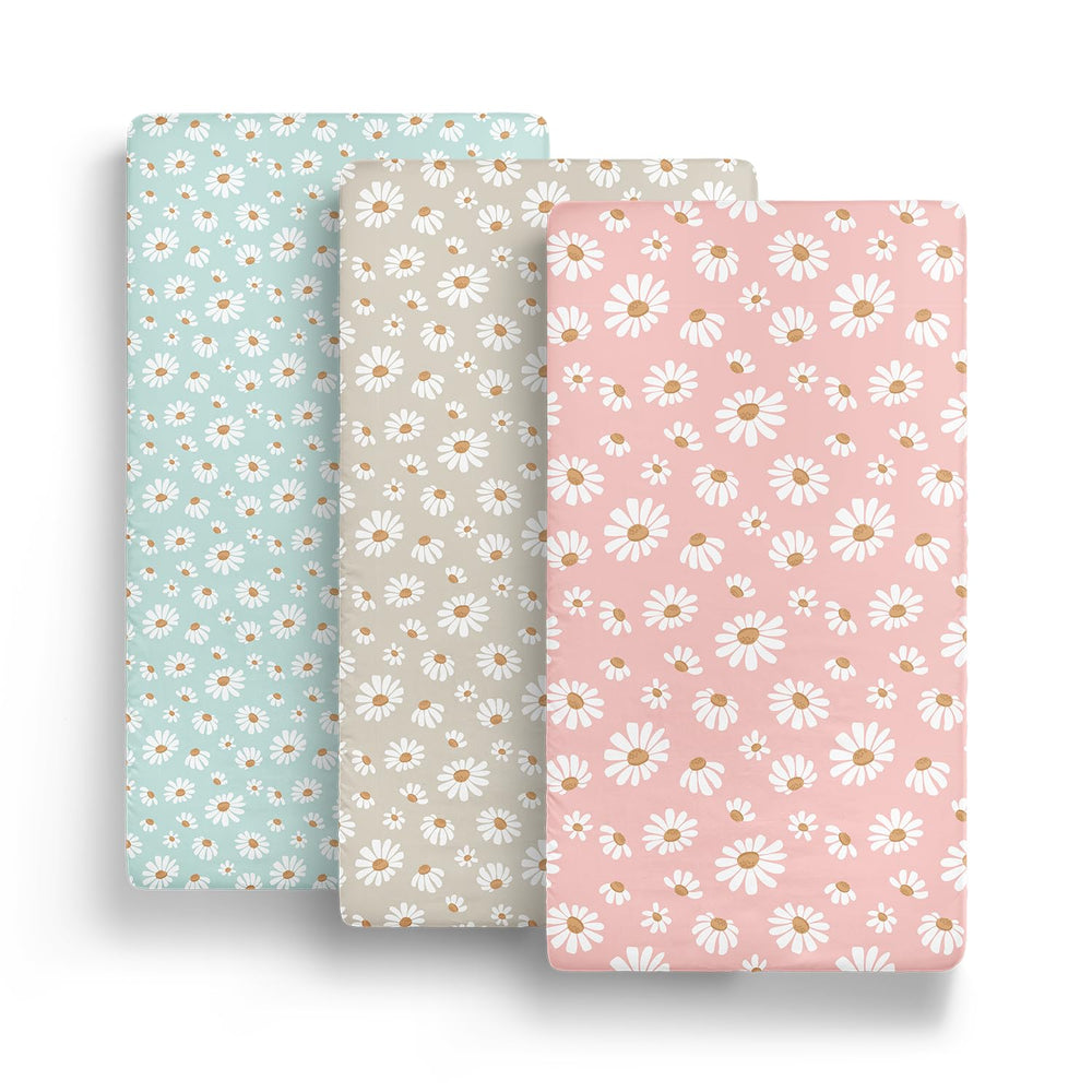 The Peanutshell Daisy Dreams colorway brings peachy pink, taupe, and pale aqua to the space.