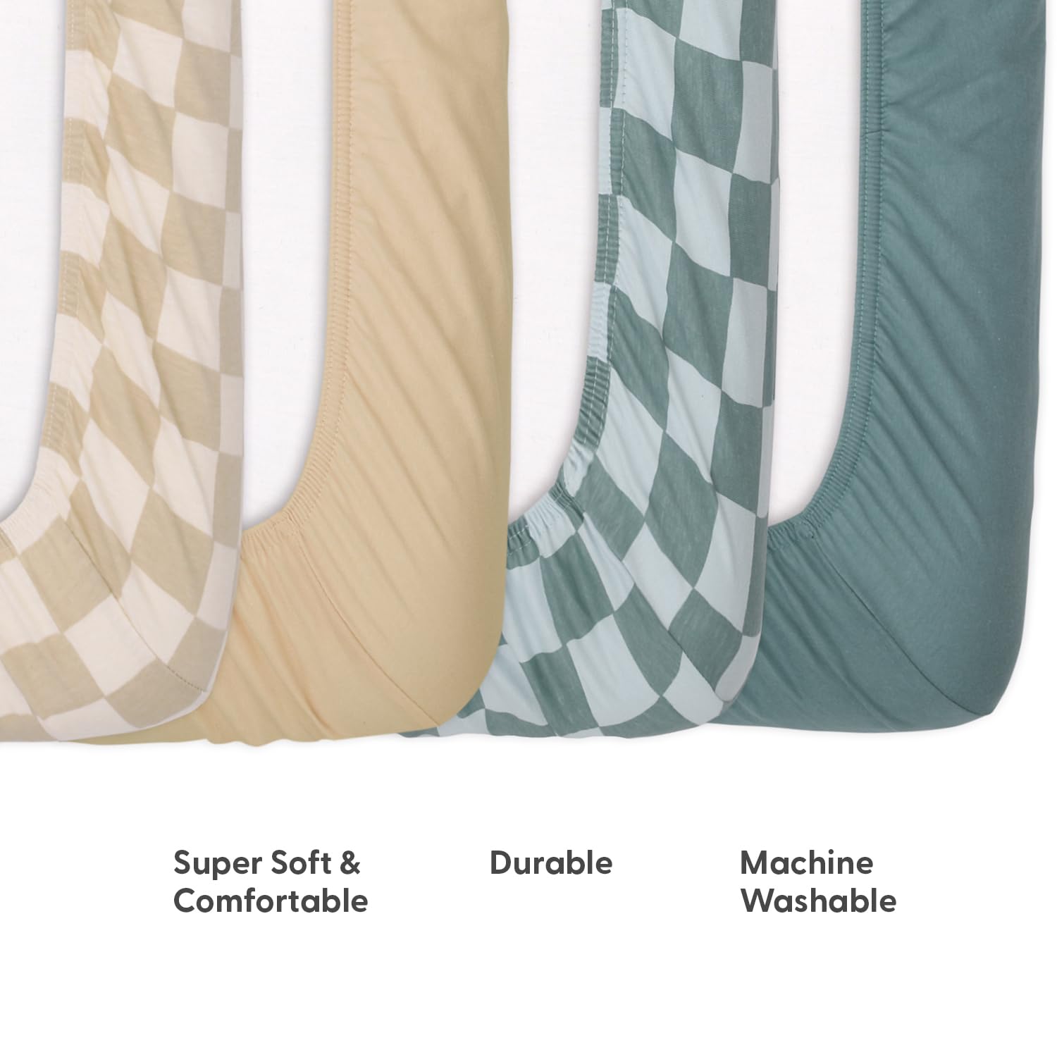 The Peanutshell durable machine-washable crib sheets keep softness after many washes