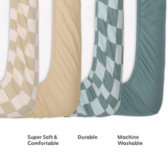 The Peanutshell durable machine-washable crib sheets keep softness after many washes
