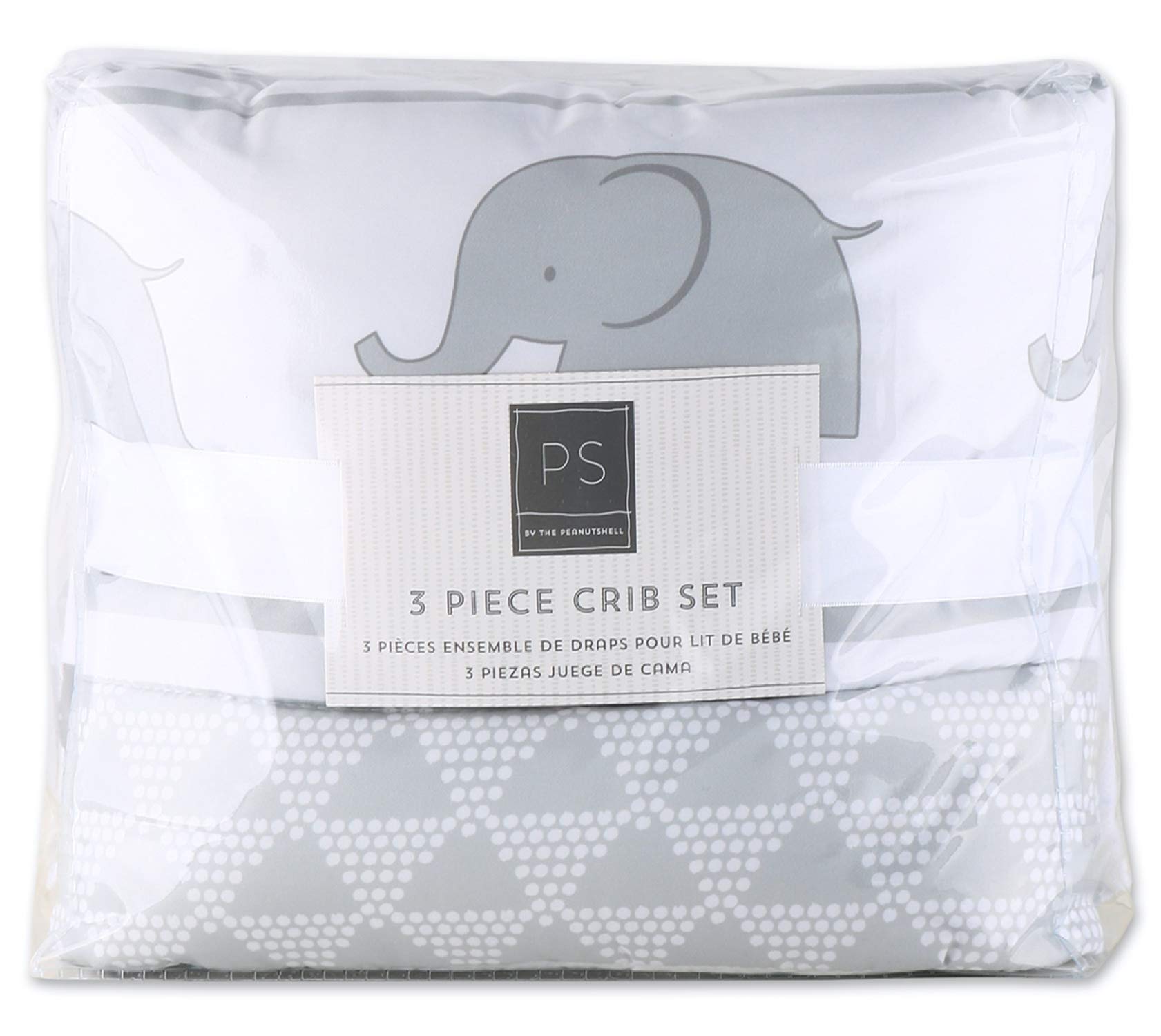 The Peanutshell Elephant Walk machine washable set for easy cleaning and color retention.