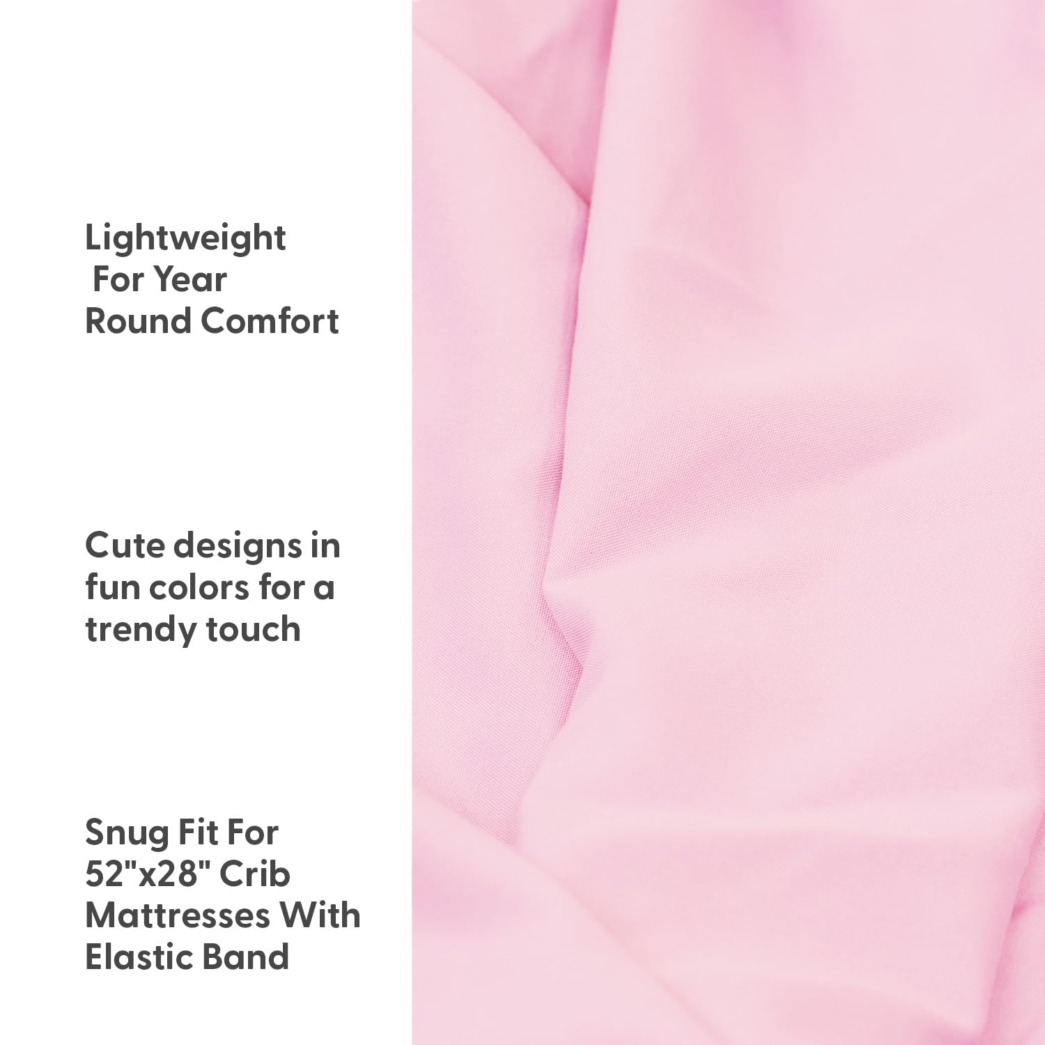 The Peanutshell fitted crib elastic corner ensures secure fit and safety