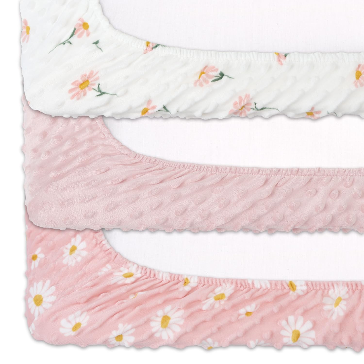 The Peanutshell floral crib bedding coordination helps create a cohesive nursery theme.