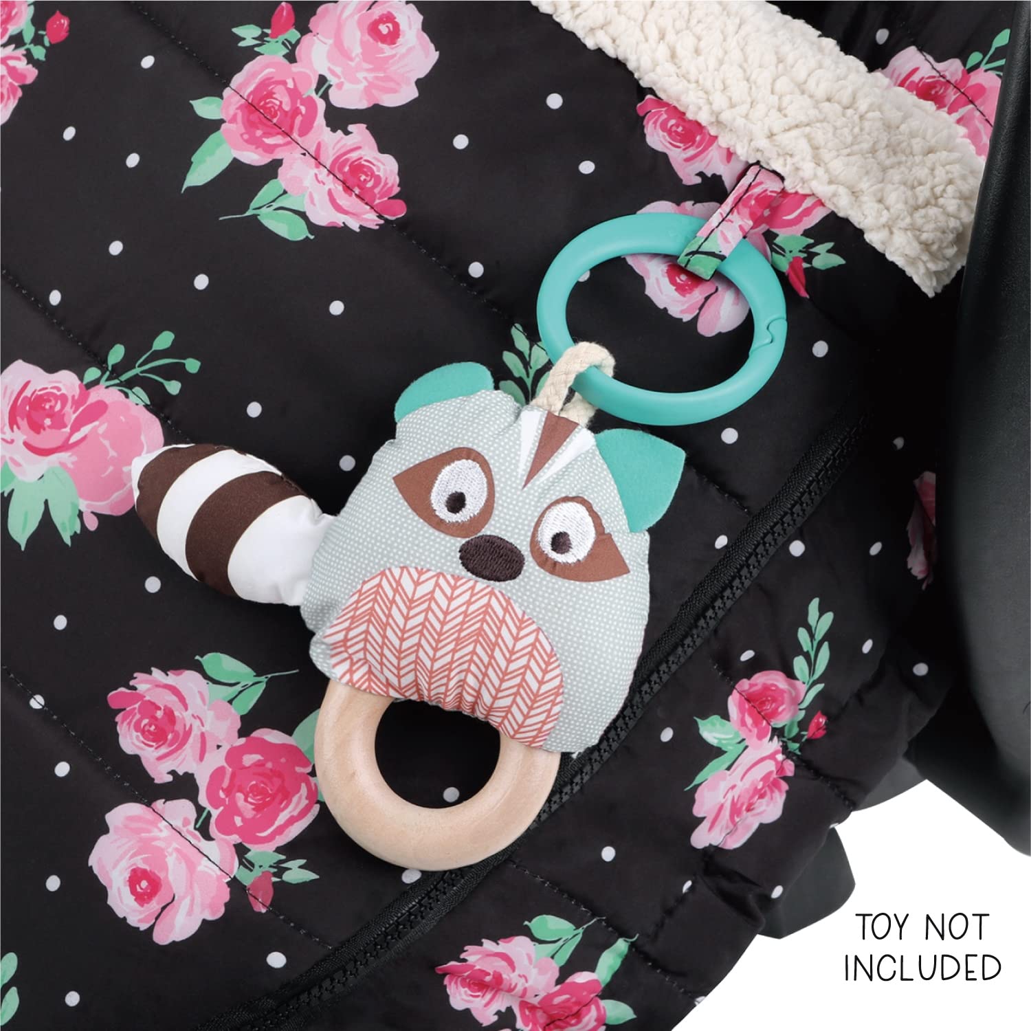 The Peanutshell Floral Rose car seat cover weather shell stays breathable yet protective