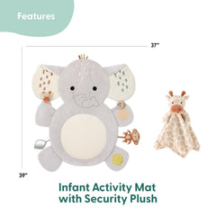 The Peanutshell giraffe lovey security blanket as a cuddly on-the-go companion.