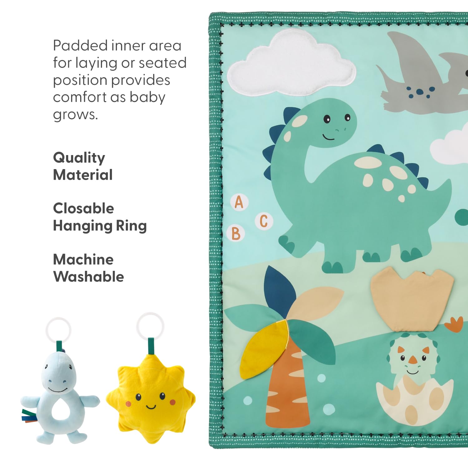 The Peanutshell growth-support mat suits newborns to infants for safe exploration.