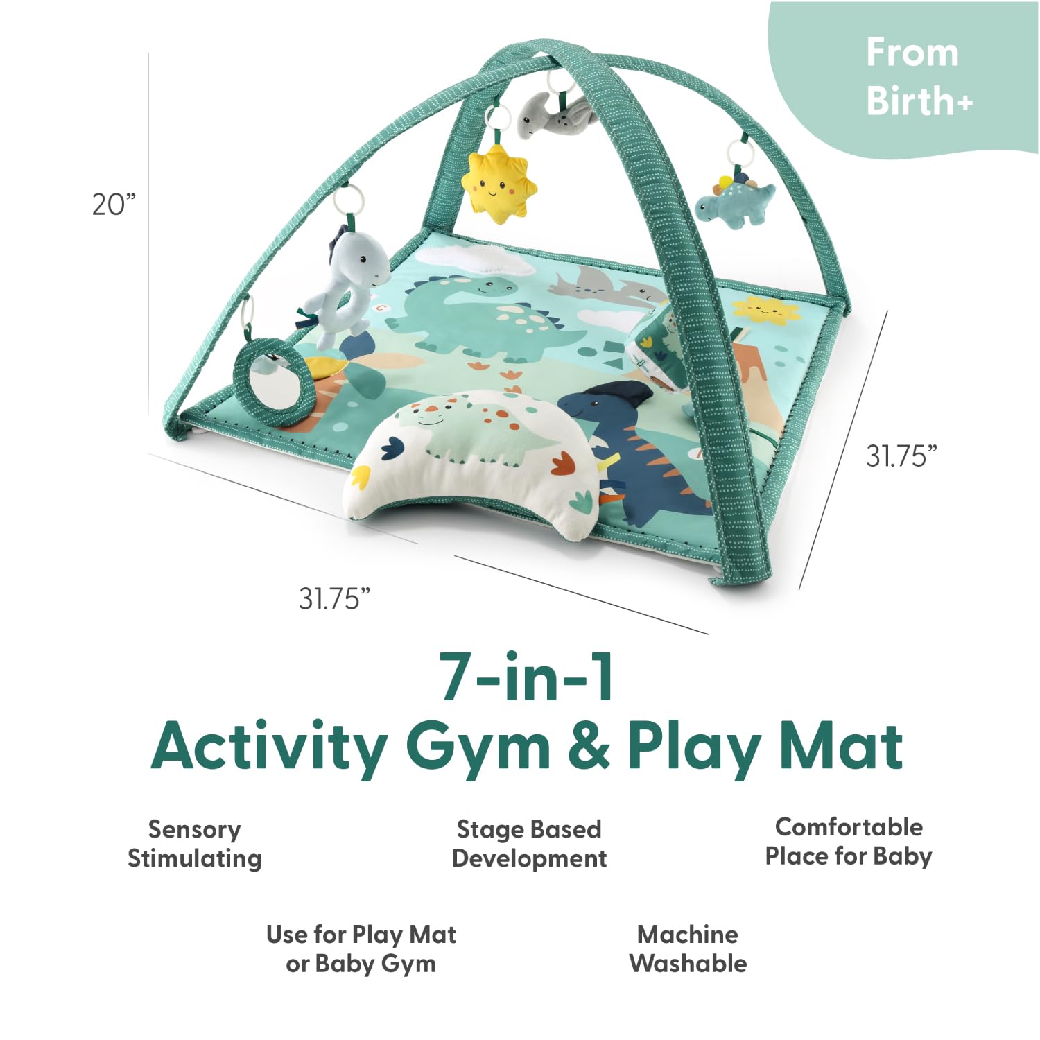 The Peanutshell interactive hanging toys promote reaching and grasping during play.