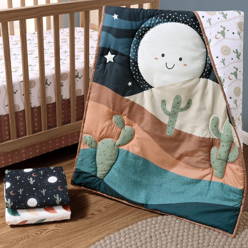 The Peanutshell Joshua Tree easy-care nursery setup stays vibrant after washes.