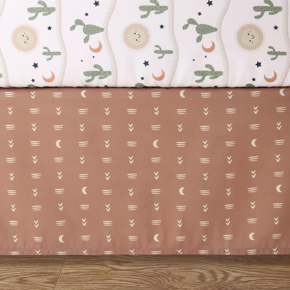 The Peanutshell Joshua Tree reversible crib quilt offers two styling options.