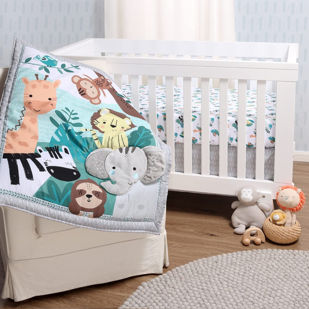 The Peanutshell Safari Adventures microfiber fabric feels soft and washable