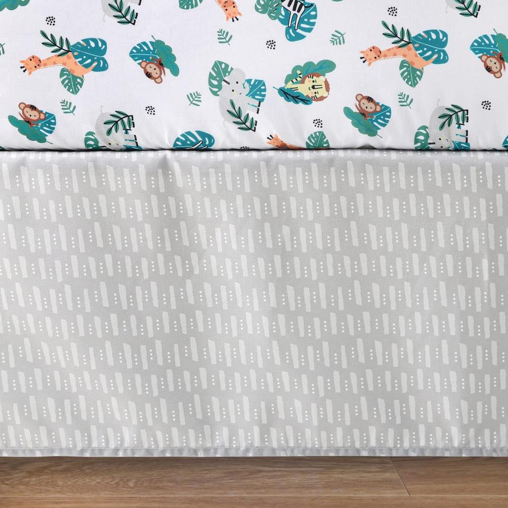 The Peanutshell Safari Adventures quilt closeup reveals vibrant prints and textured comfort