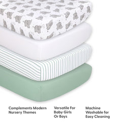 The Peanutshell snug elastic-fit crib sheets stay in place for safer, peaceful sleep.