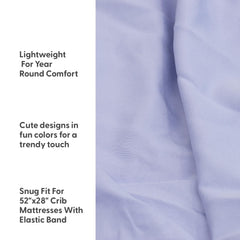 The Peanutshell soft-breathable crib sheet fabric supports comfortable naps with breathable weave.