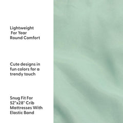 The Peanutshell soft breathable crib sheet fabric keeps baby comfy during restful naps.